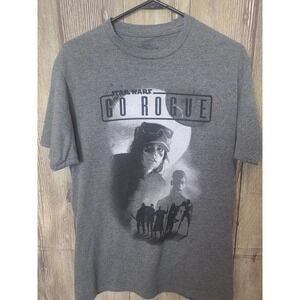 Star Wars T-Shirt Men's M Short Sleeve Go Rogue Graphic Crew Neck Gray